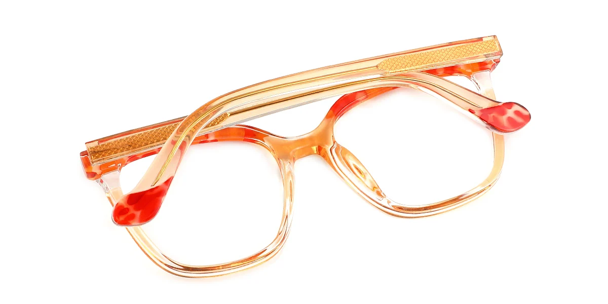 Floral Rectangle Classic Retro Custom Engraving Eyeglasses | WhereLight