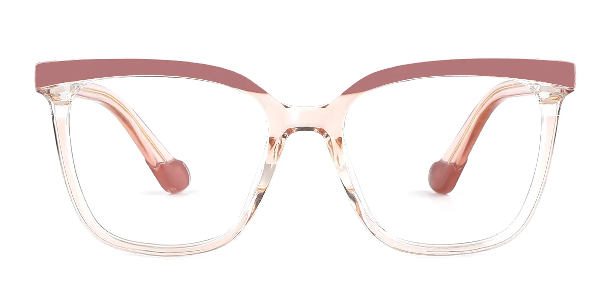 Pink Rectangle Classic Retro Custom Engraving Eyeglasses | WhereLight