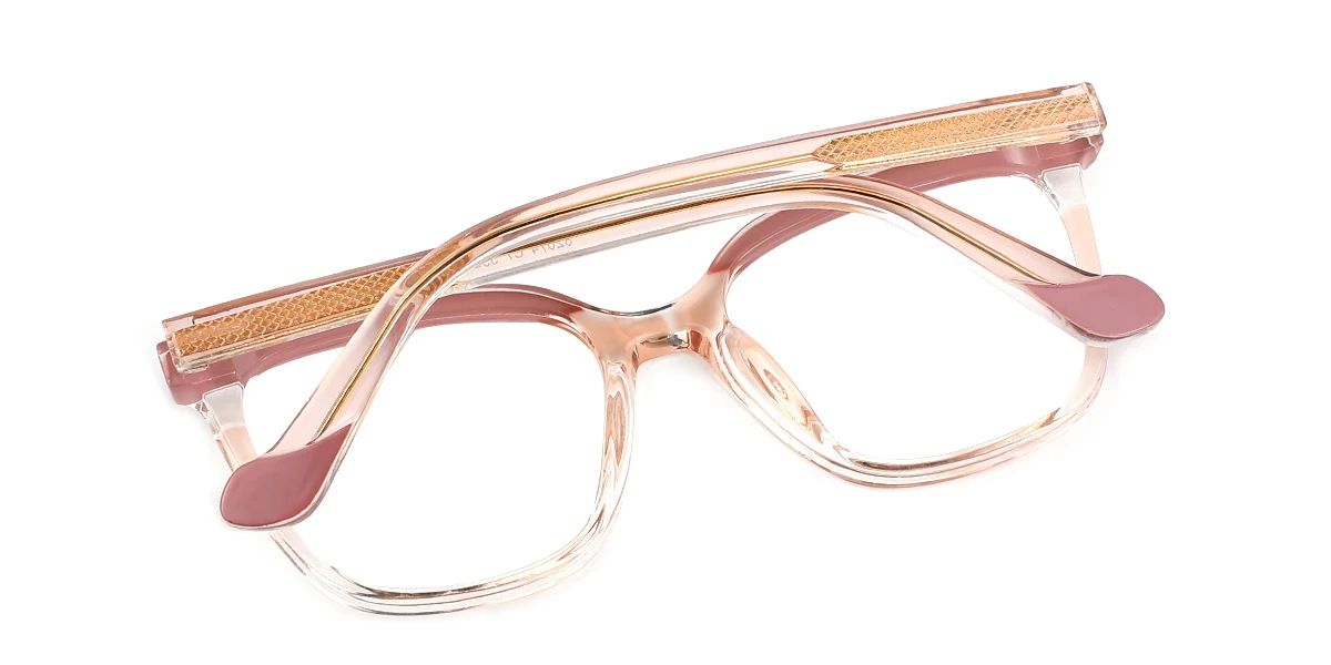 Pink Rectangle Classic Retro Custom Engraving Eyeglasses | WhereLight