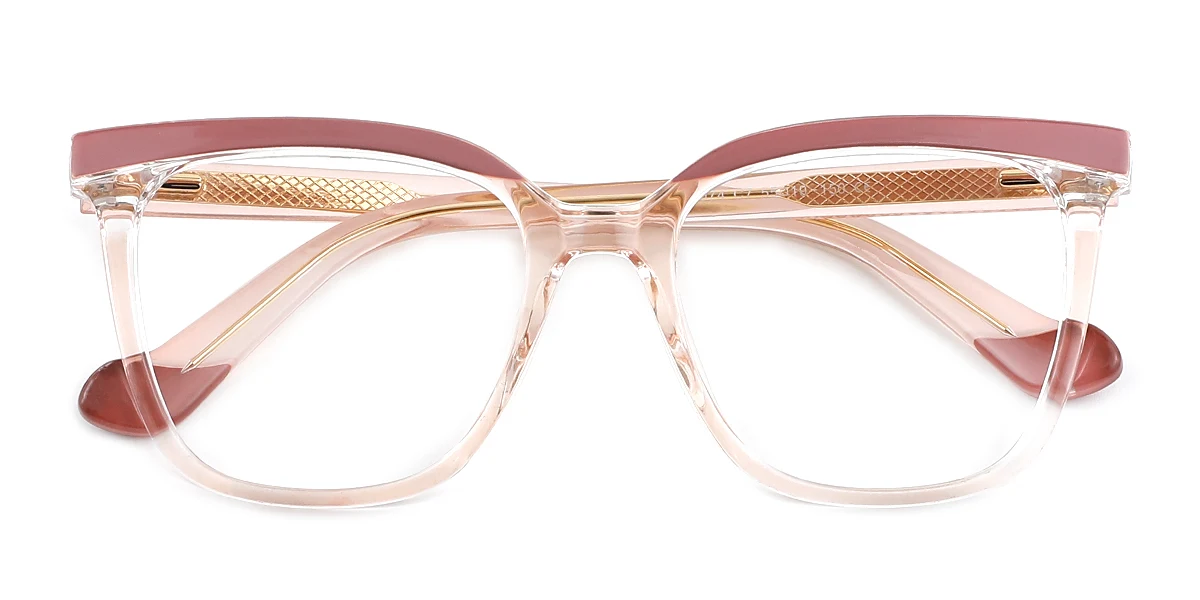 Pink Rectangle Classic Retro Custom Engraving Eyeglasses | WhereLight