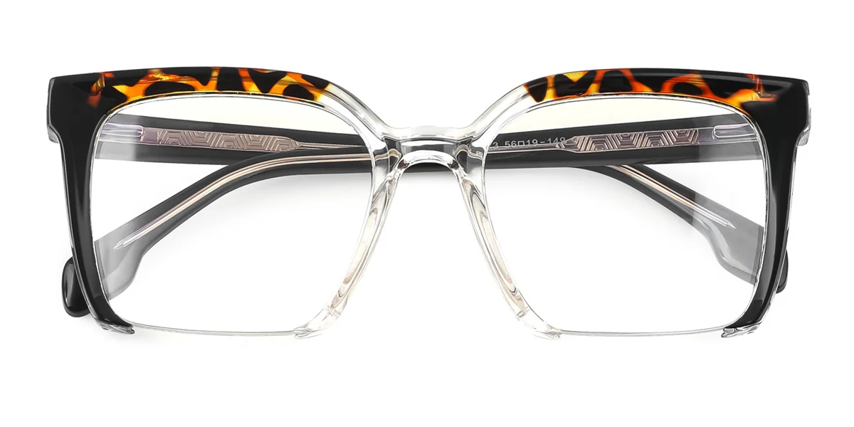 Tortoiseshell Rectangle Unique Gorgeous Spring Hinges Custom Engraving Eyeglasses | WhereLight