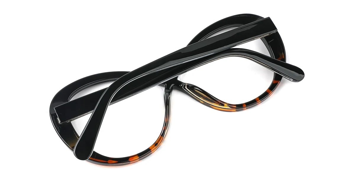Black Irregular Unique Gorgeous Spring Hinges Custom Engraving Eyeglasses | WhereLight