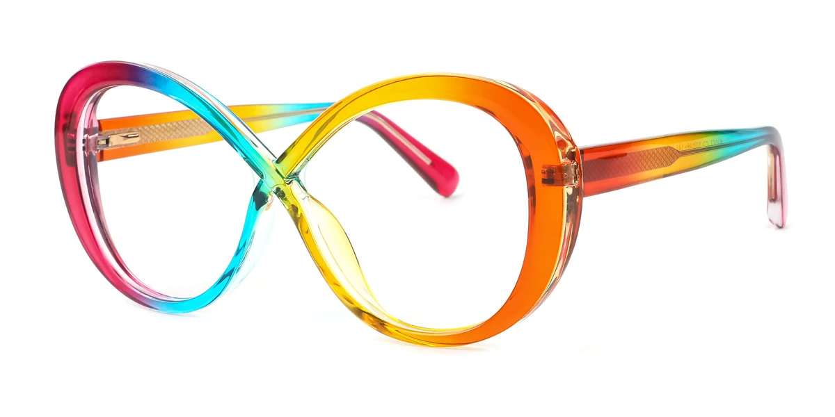 Multicolor Irregular Unique Gorgeous Spring Hinges Custom Engraving Eyeglasses | WhereLight