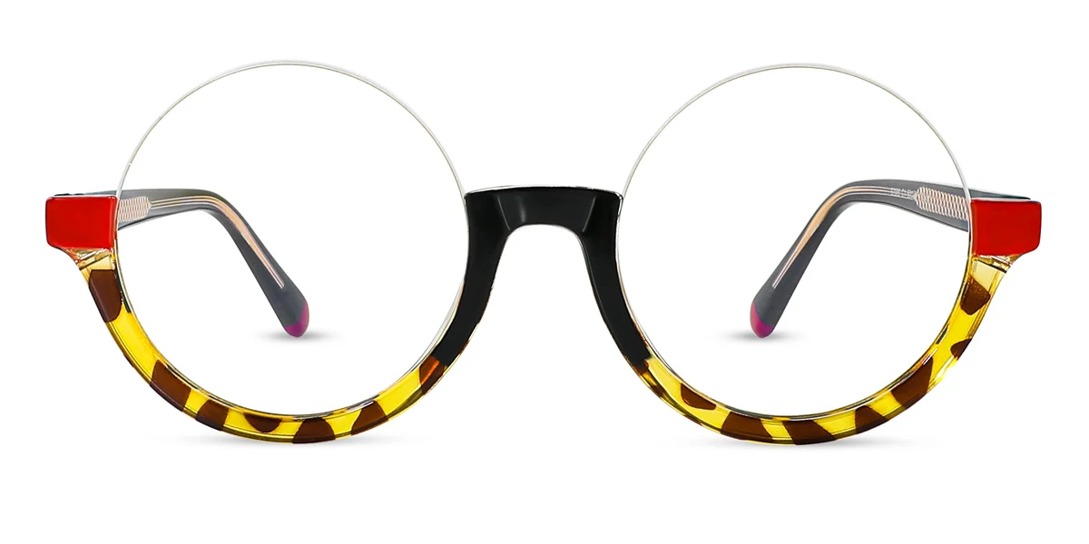 Tortoiseshell Round Unique Gorgeous Spring Hinges Custom Engraving Eyeglasses | WhereLight