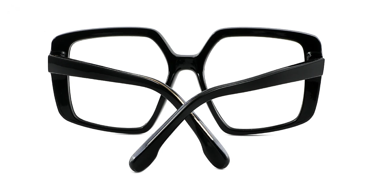 Black Irregular Simple Unique Custom Engraving Eyeglasses | WhereLight