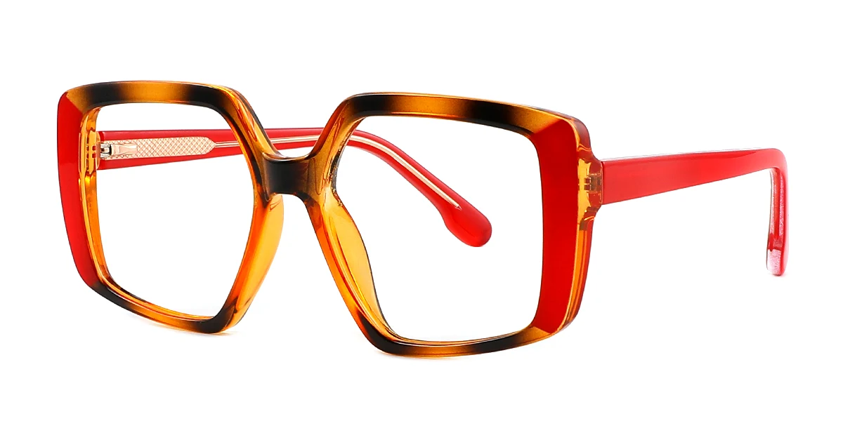 Red Irregular Simple Unique Custom Engraving Eyeglasses | WhereLight
