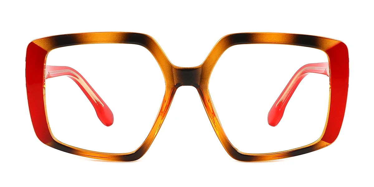 Red Irregular Simple Unique Custom Engraving Eyeglasses | WhereLight