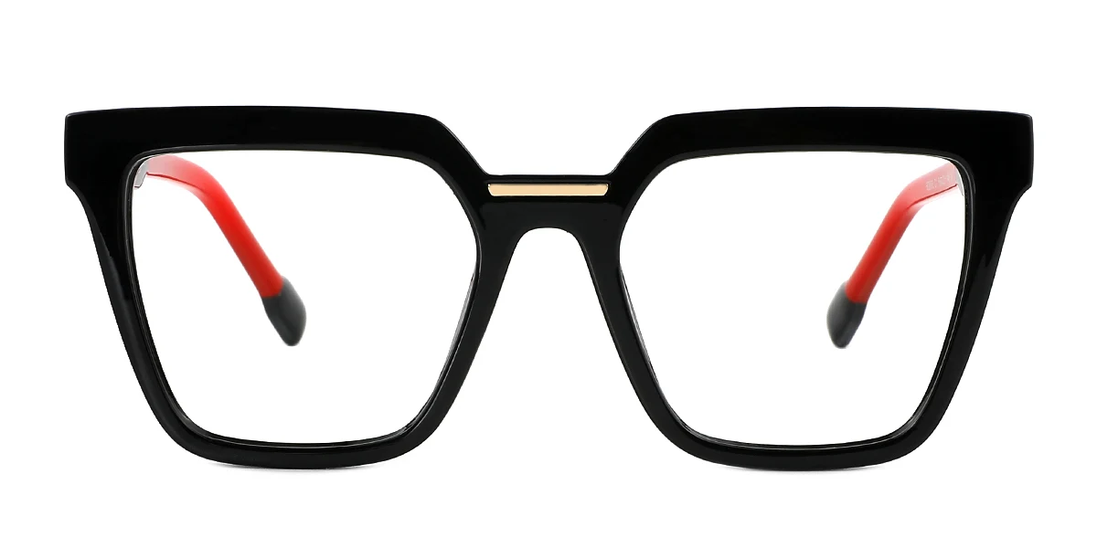 Black Rectangle Retro Custom Engraving Eyeglasses | WhereLight