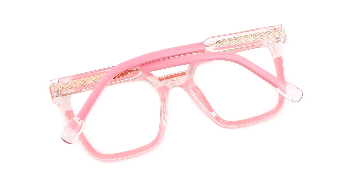 Pink Rectangle Retro Custom Engraving Eyeglasses | WhereLight