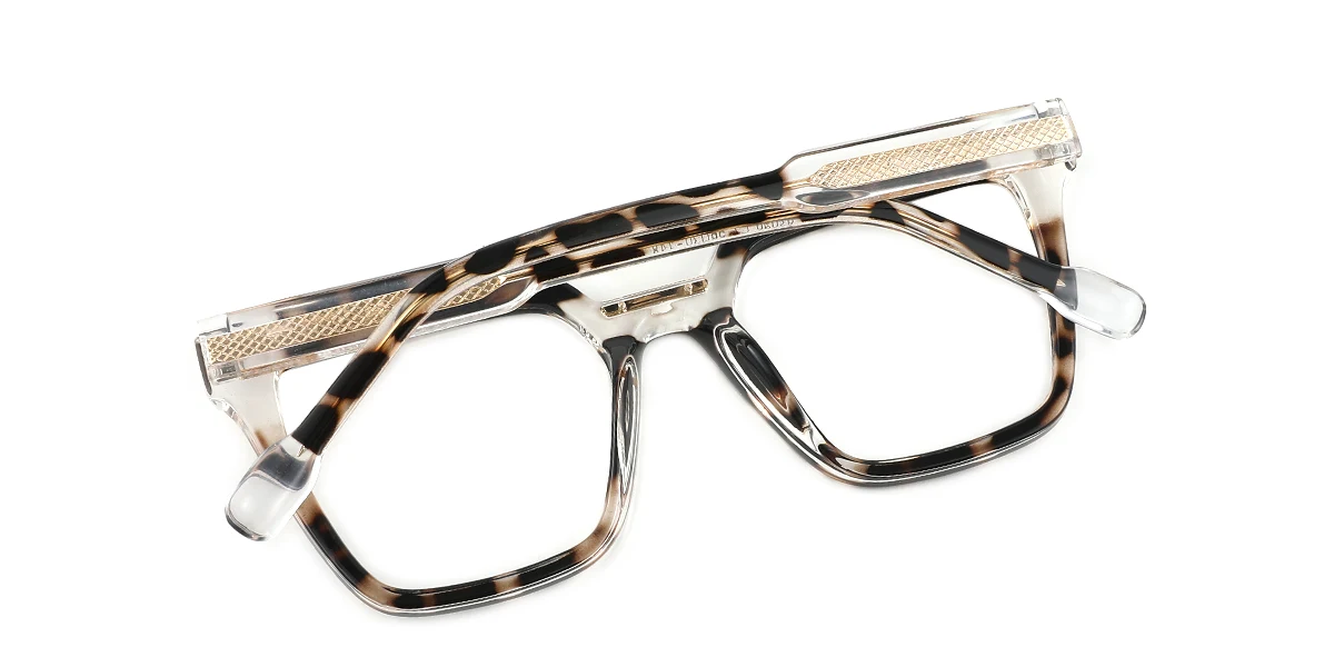 Tortoiseshell Rectangle Retro Custom Engraving Eyeglasses | WhereLight