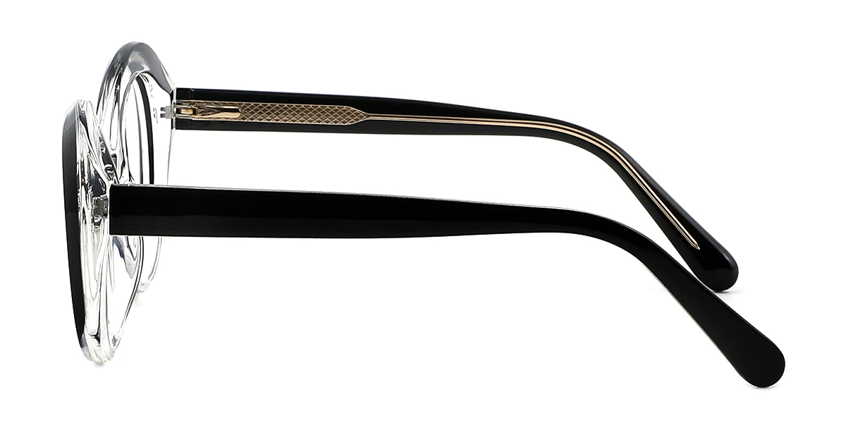 Black Oval Simple Classic Retro Custom Engraving Eyeglasses | WhereLight
