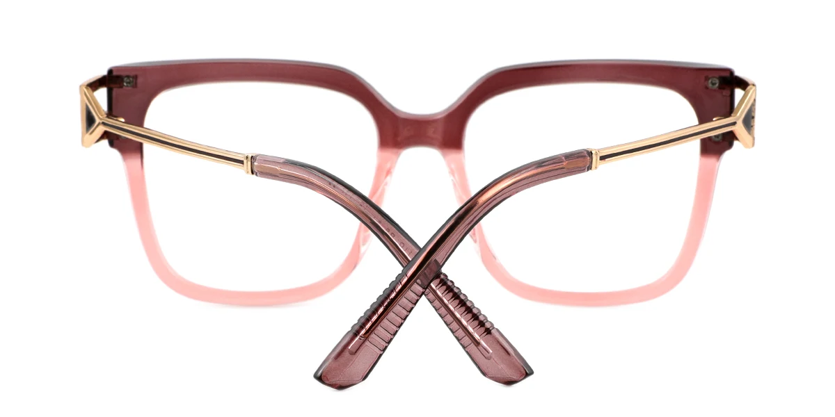 Purple Rectangle Simple Classic Spring Hinges Custom Engraving Eyeglasses | WhereLight