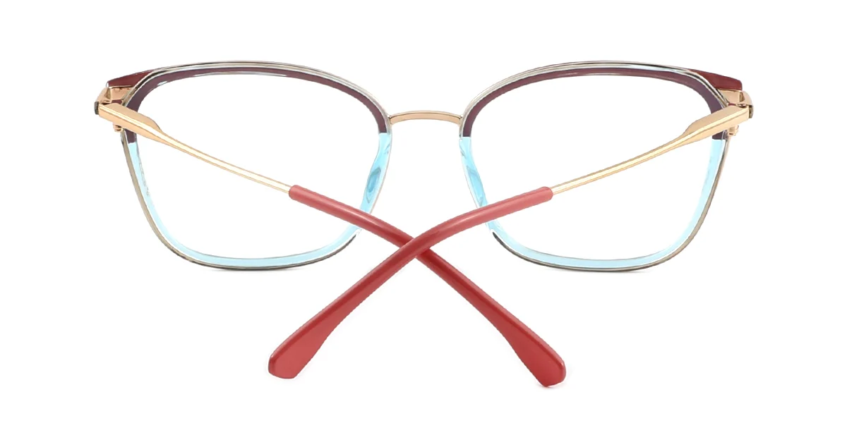 Pink Rectangle Simple Classic Spring Hinges Custom Engraving Eyeglasses | WhereLight