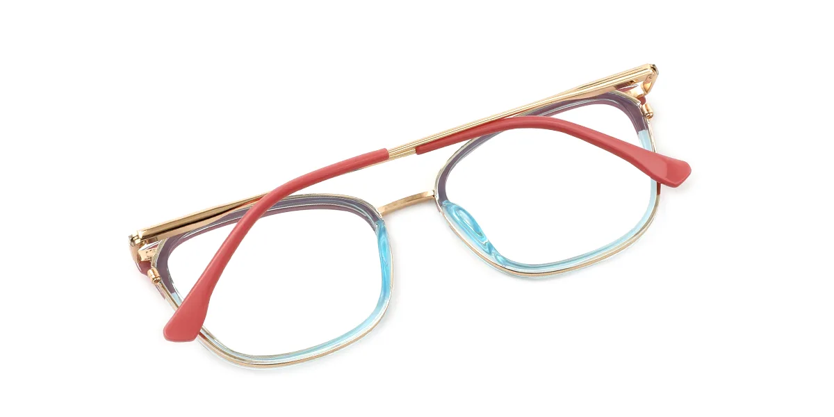 Pink Rectangle Simple Classic Spring Hinges Custom Engraving Eyeglasses | WhereLight