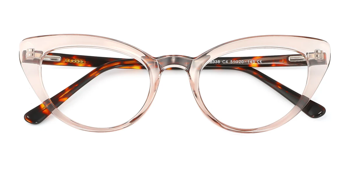 Brown Cateye Unique Spring Hinges Eyeglasses | WhereLight