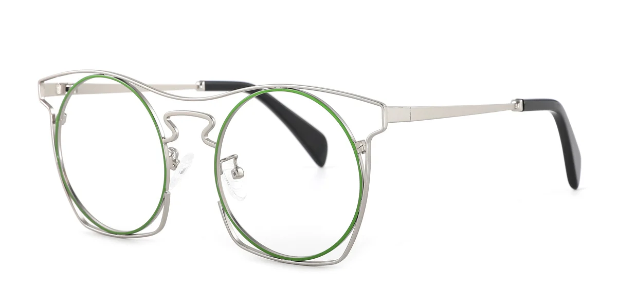 Green Round Gorgeous  Eyeglasses | WhereLight