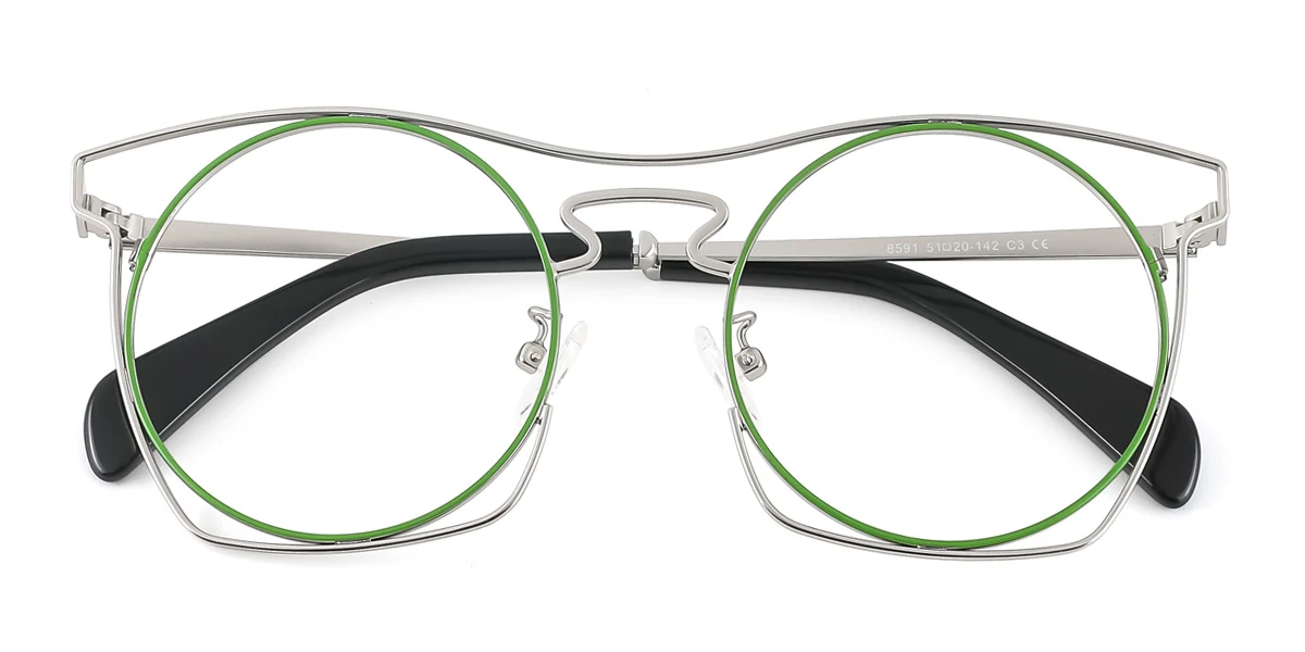 Green Round Gorgeous  Eyeglasses | WhereLight