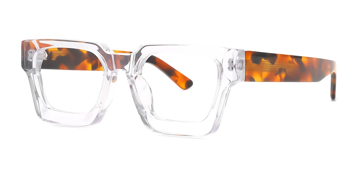 Clear Rectangle Gorgeous  Eyeglasses | WhereLight