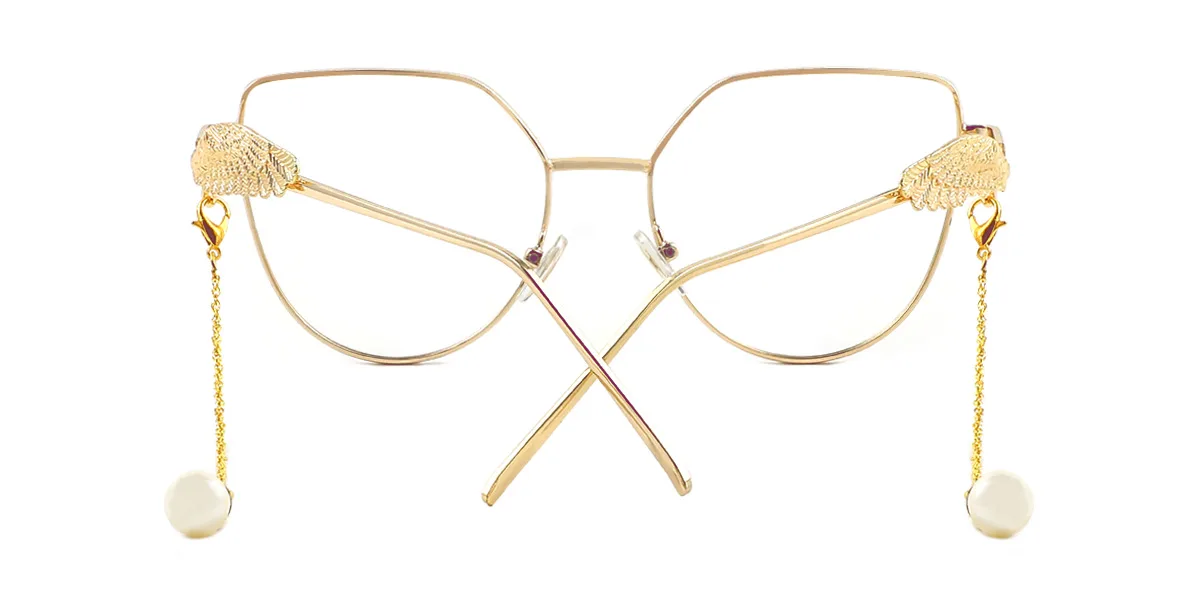 Gold Cateye Unique  Eyeglasses | WhereLight