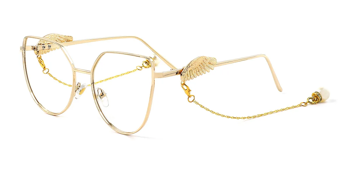 Gold Cateye Unique  Eyeglasses | WhereLight