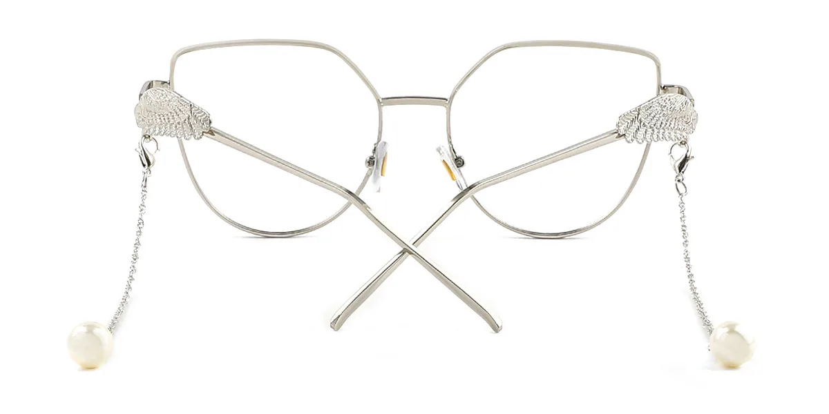 Silver Cateye Unique  Eyeglasses | WhereLight