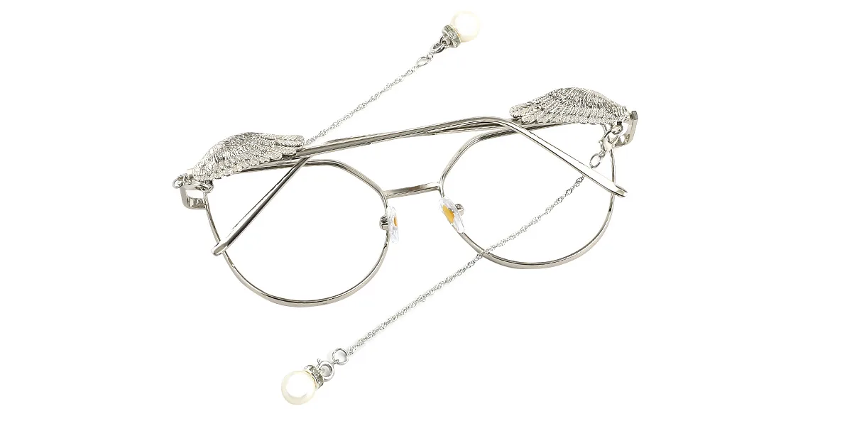Silver Cateye Unique  Eyeglasses | WhereLight