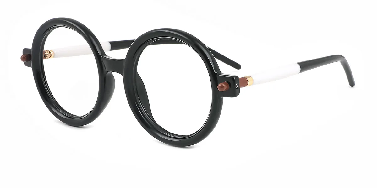 Black Round Classic Retro Unique Gorgeous  Eyeglasses | WhereLight