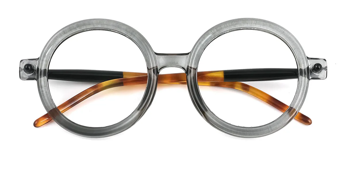 Grey Round Classic Retro Unique Gorgeous  Eyeglasses | WhereLight