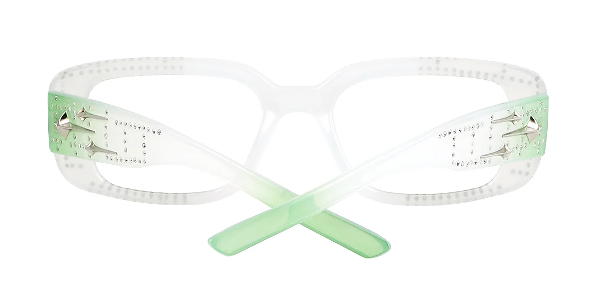 White Rectangle Simple Custom Engraving Eyeglasses | WhereLight