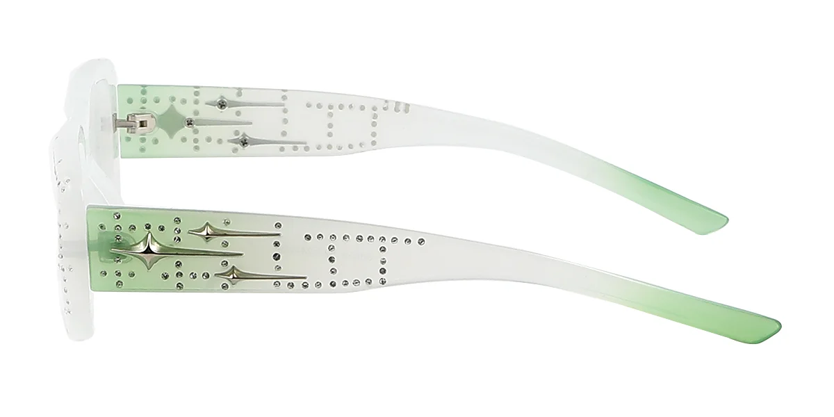 White Rectangle Simple Custom Engraving Eyeglasses | WhereLight