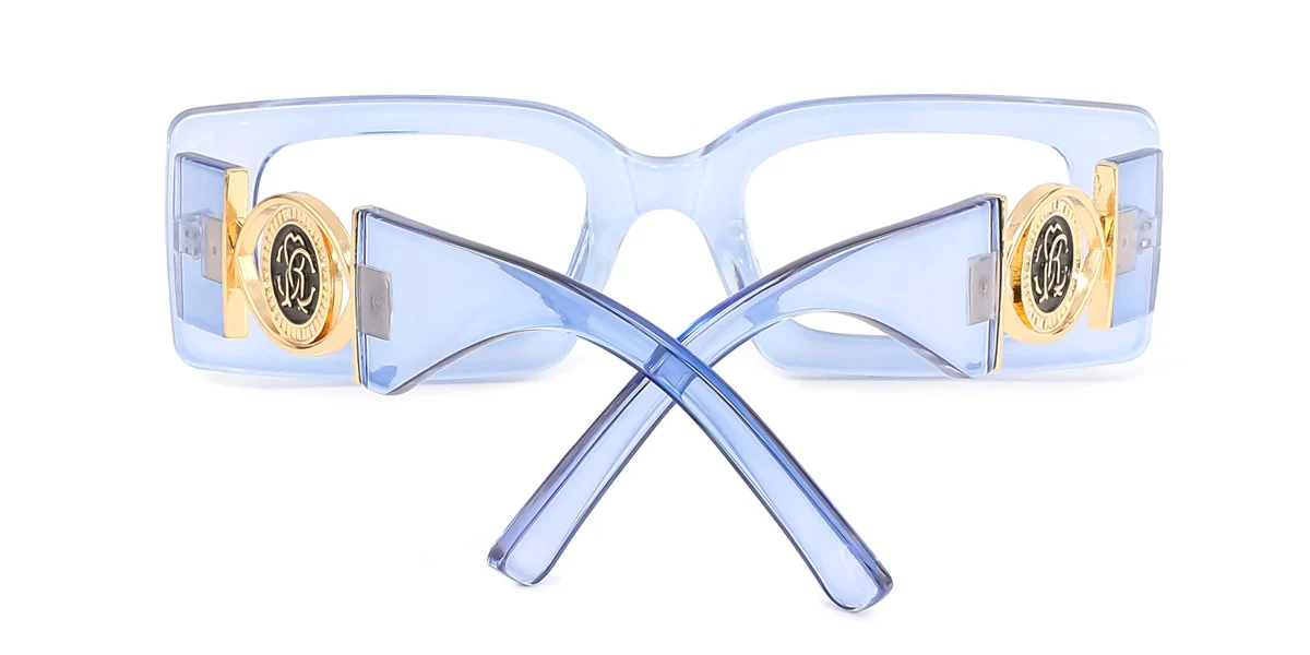 Blue Rectangle Unique  Eyeglasses | WhereLight