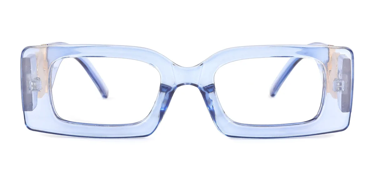 Blue Rectangle Unique  Eyeglasses | WhereLight