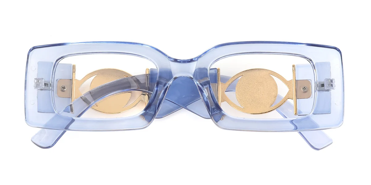 Blue Rectangle Unique  Eyeglasses | WhereLight