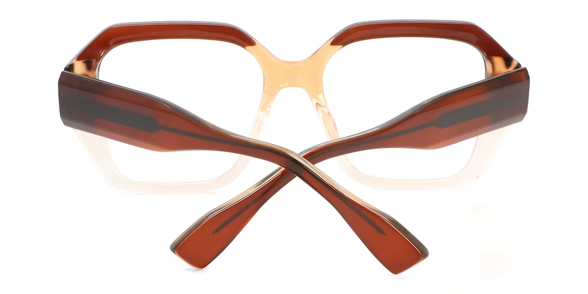 Brown Irregular Gorgeous Spring Hinges Eyeglasses | WhereLight