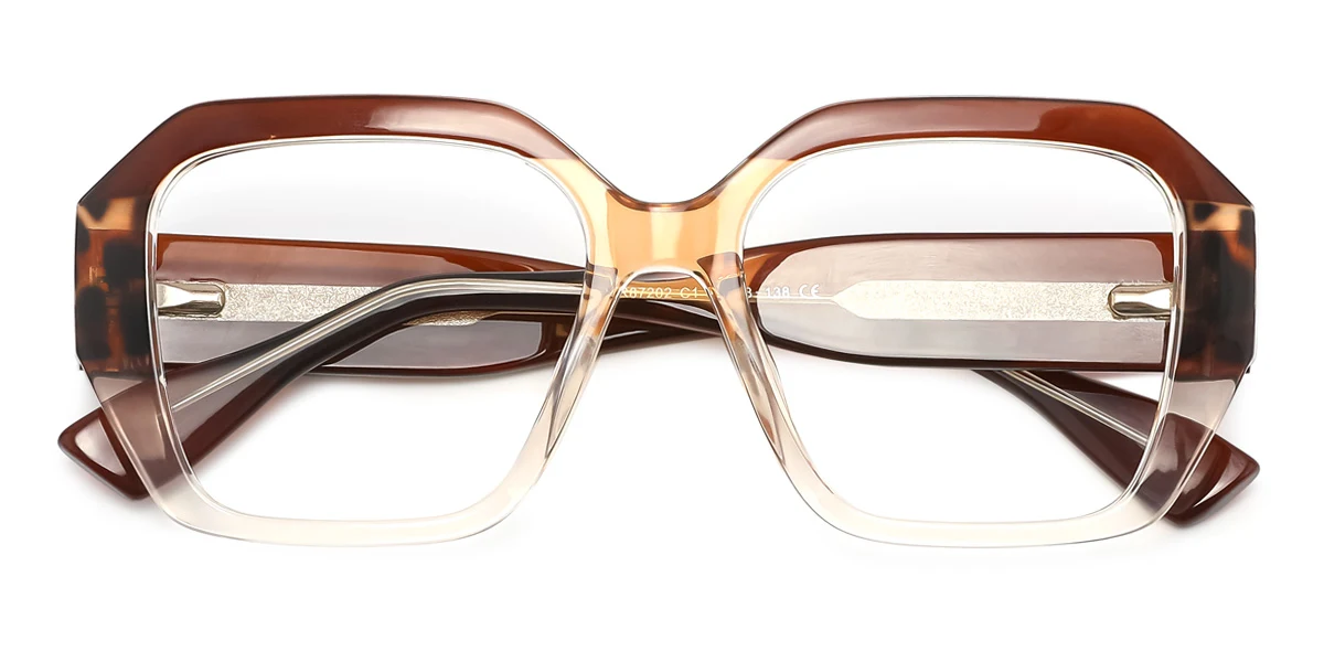 Brown Irregular Gorgeous Spring Hinges Eyeglasses | WhereLight