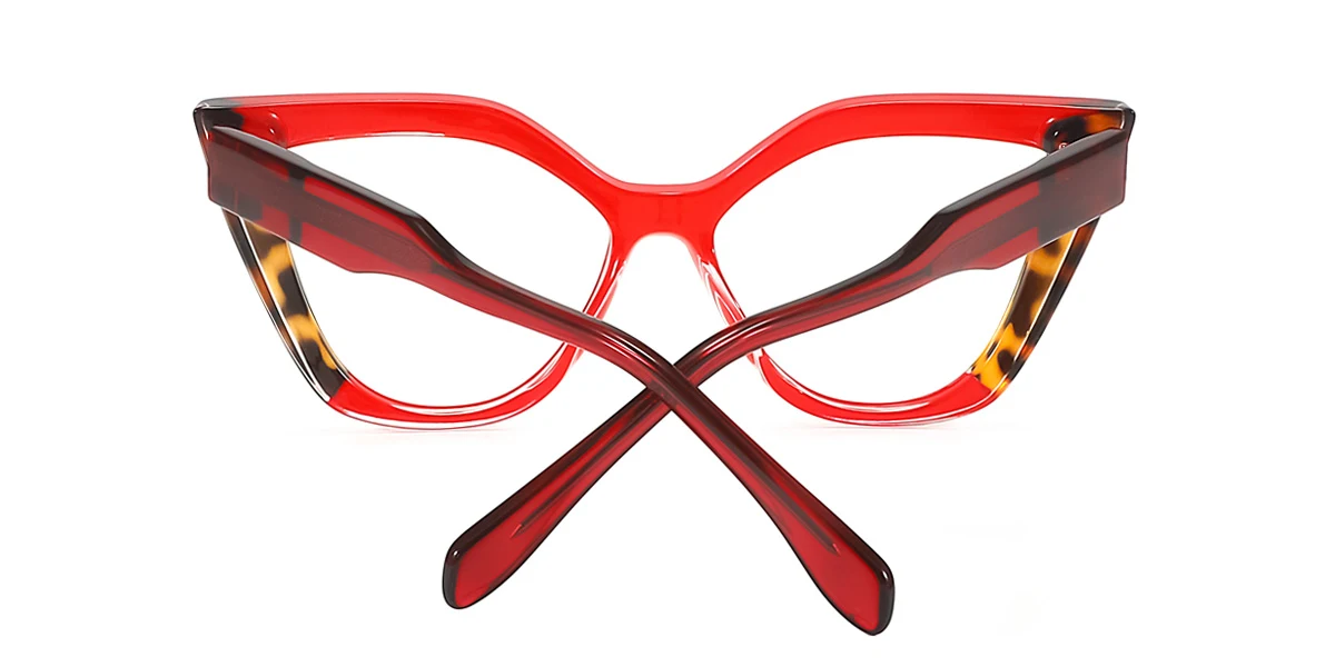 Red Cateye Unique Spring Hinges Eyeglasses | WhereLight