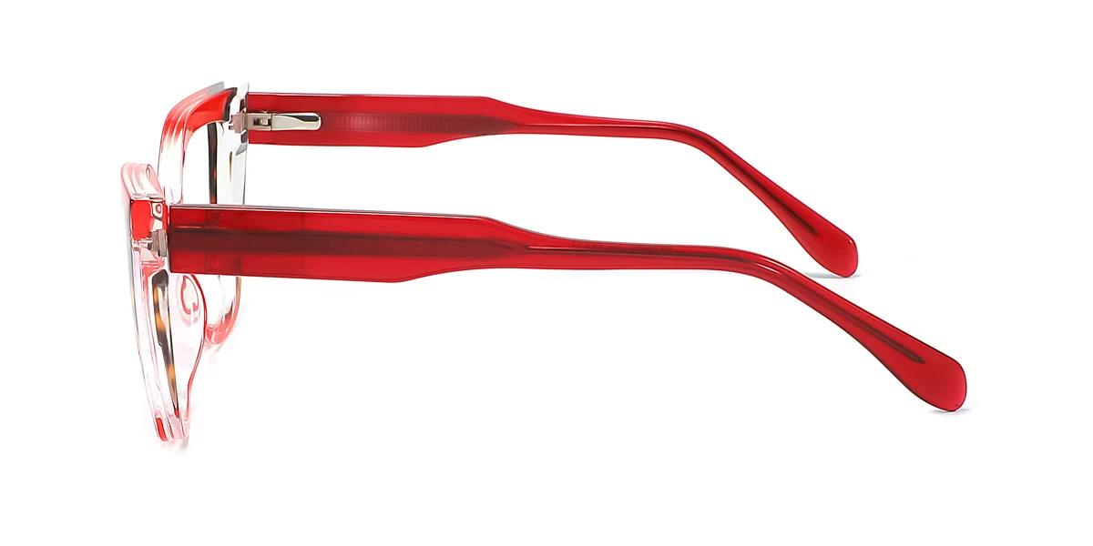 Red Cateye Unique Spring Hinges Eyeglasses | WhereLight