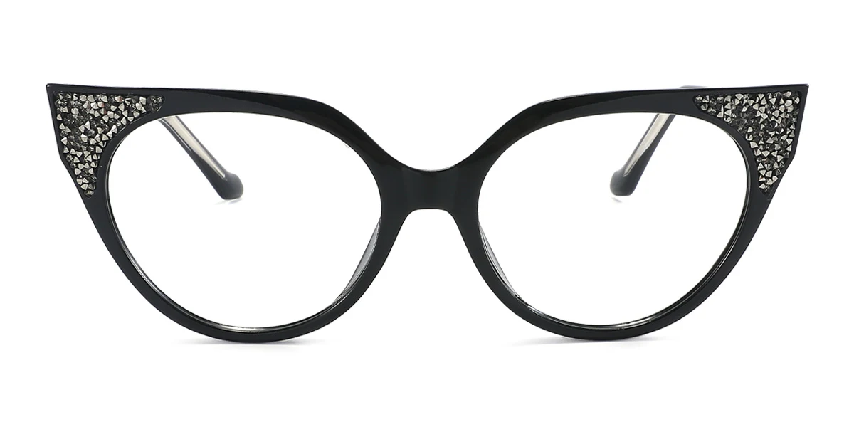 Black Cateye Gorgeous Spring Hinges Eyeglasses | WhereLight