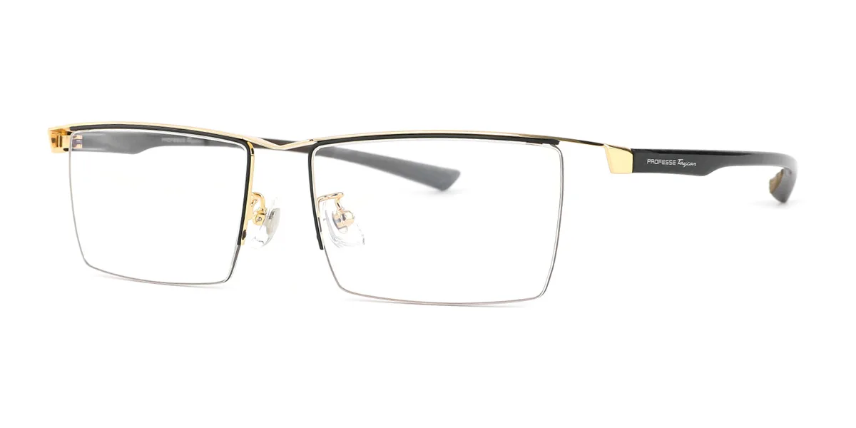 Gold Rectangle Gorgeous Custom Engraving Eyeglasses | WhereLight