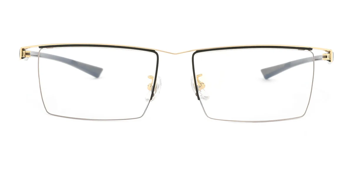 Gold Rectangle Gorgeous Custom Engraving Eyeglasses | WhereLight