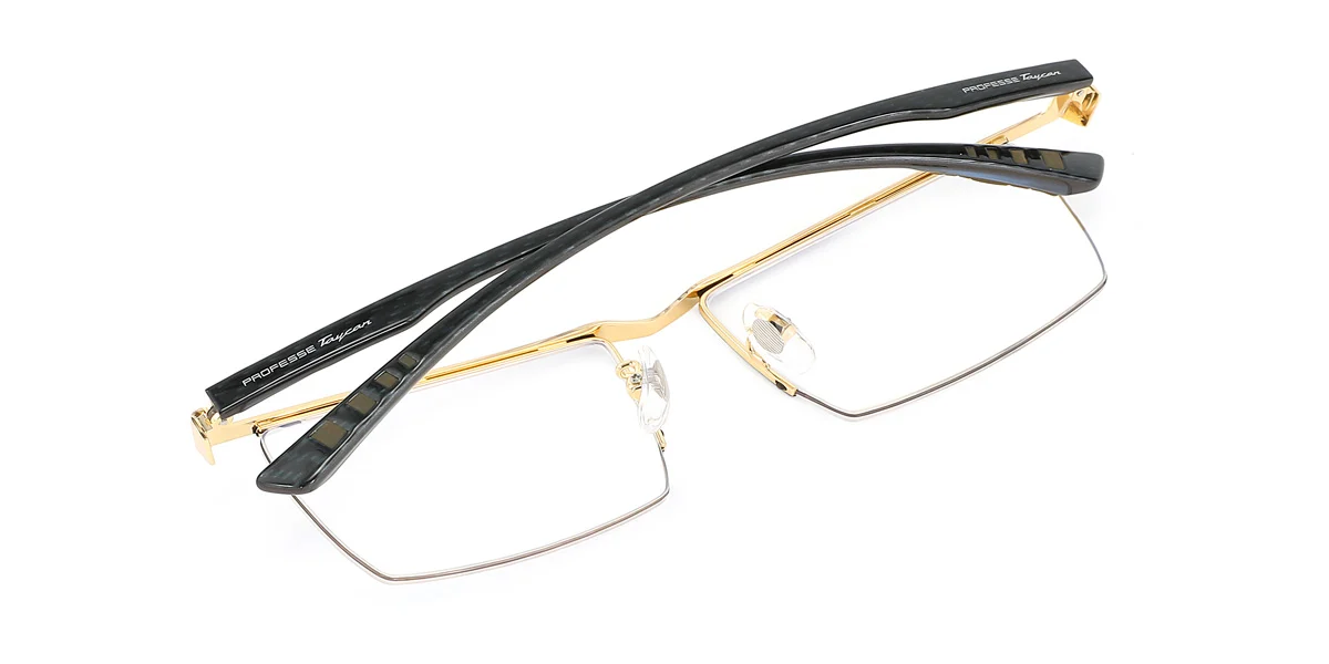 Gold Rectangle Gorgeous Custom Engraving Eyeglasses | WhereLight