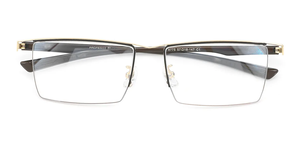 Gold Rectangle Gorgeous Custom Engraving Eyeglasses | WhereLight