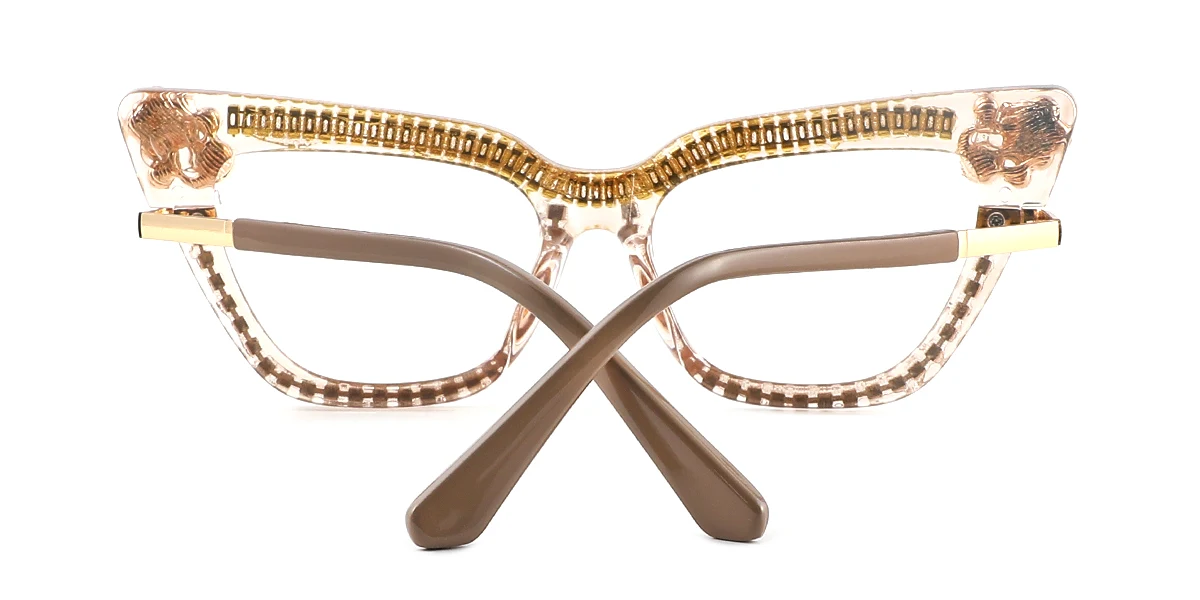 Brown Cateye Unique Gorgeous Rhinestone  Eyeglasses | WhereLight