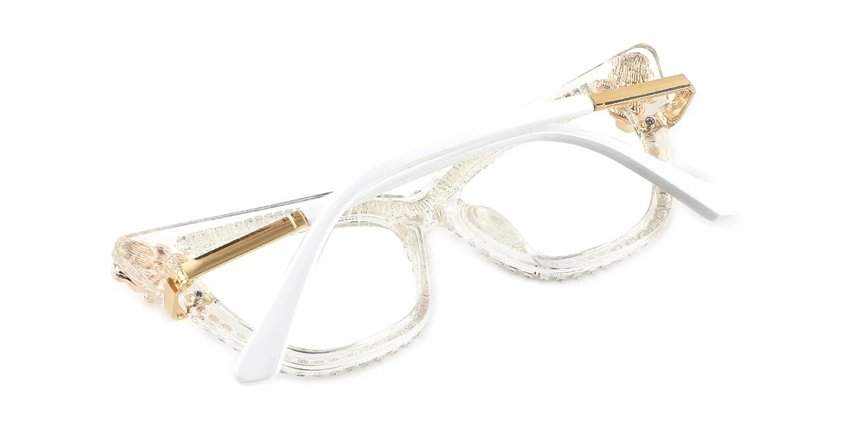 Clear Cateye Unique Gorgeous Rhinestone  Eyeglasses | WhereLight