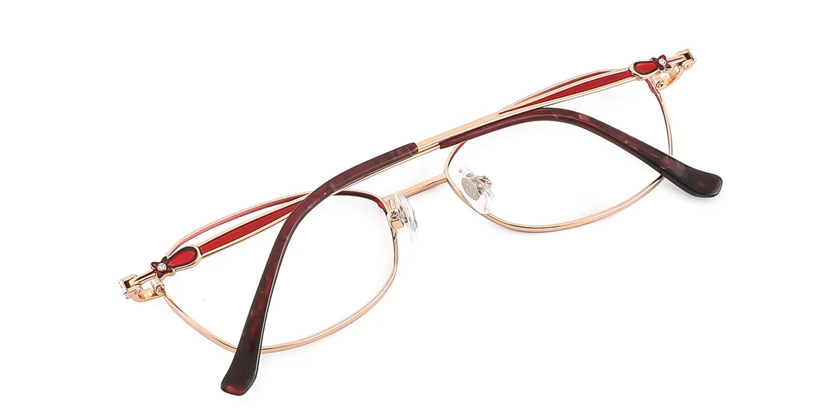 Red Oval Simple Super Light Eyeglasses | WhereLight
