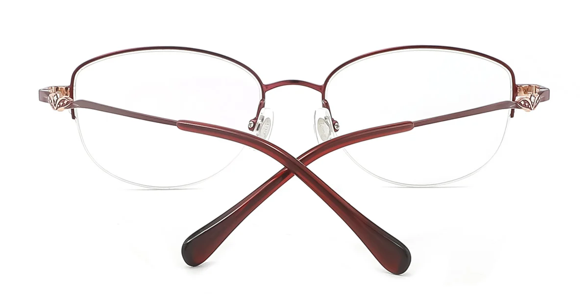 Red Oval Simple Classic  Eyeglasses | WhereLight