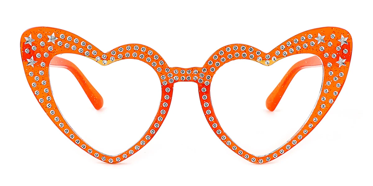 Orange Heart Unique Gorgeous Custom Engraving Eyeglasses | WhereLight