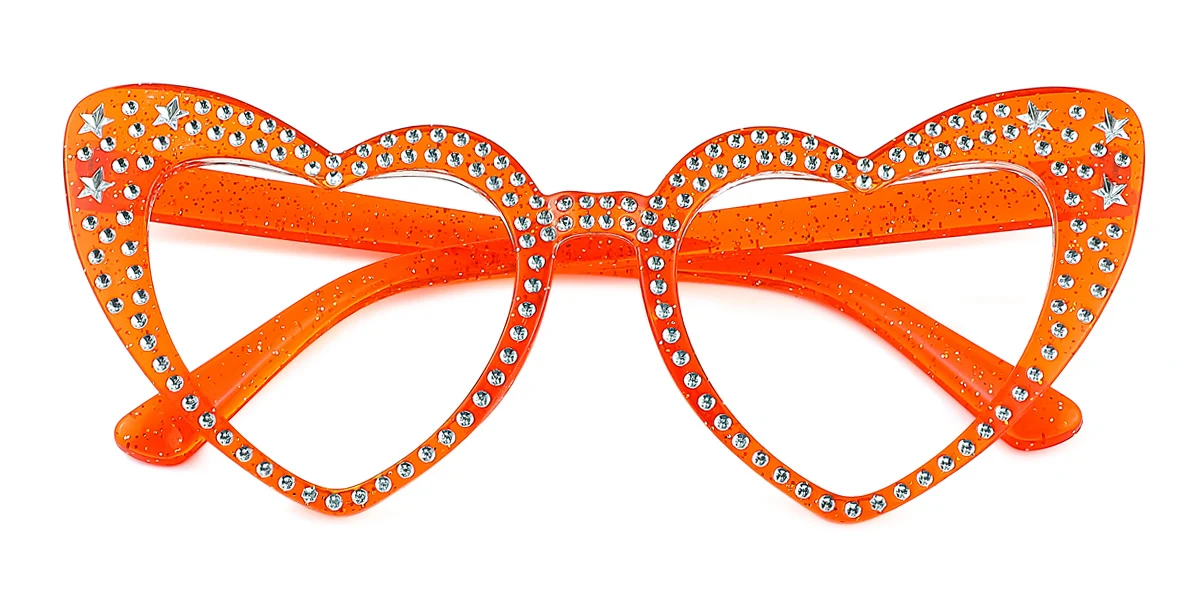 Orange Heart Unique Gorgeous Custom Engraving Eyeglasses | WhereLight