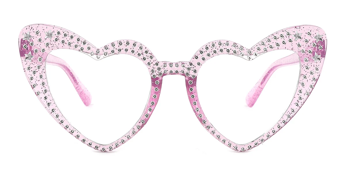 Pink Heart Unique Gorgeous Custom Engraving Eyeglasses | WhereLight