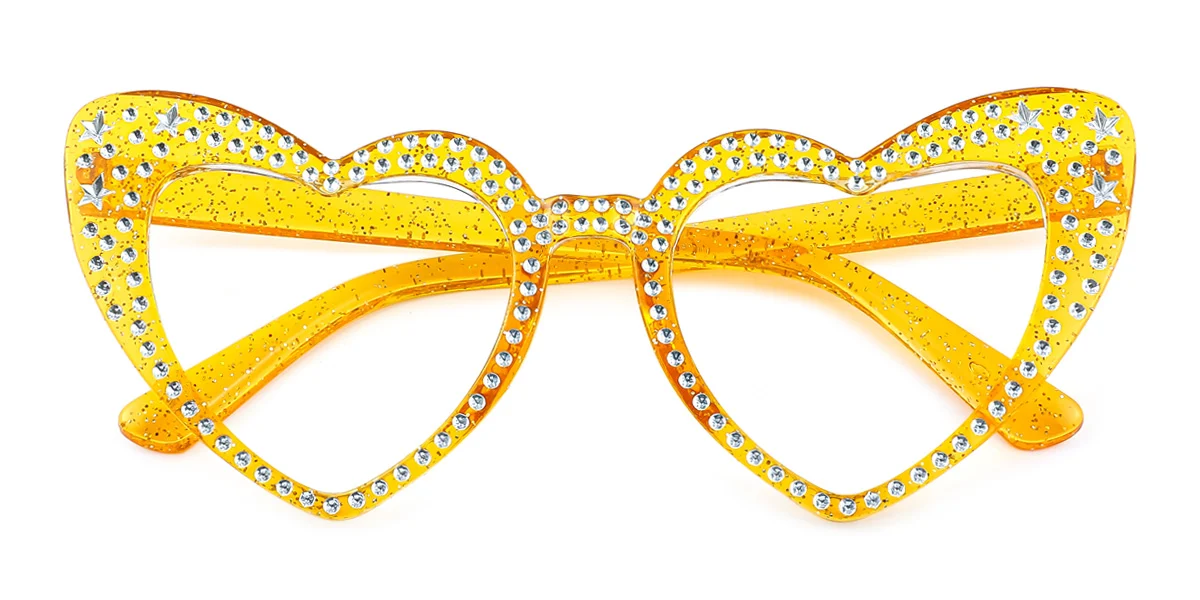 Yellow Heart Unique Gorgeous Custom Engraving Eyeglasses | WhereLight